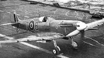 Spitfire beim Starten vom Flugzeugträger gefunden bei: http://avia.russian.ee